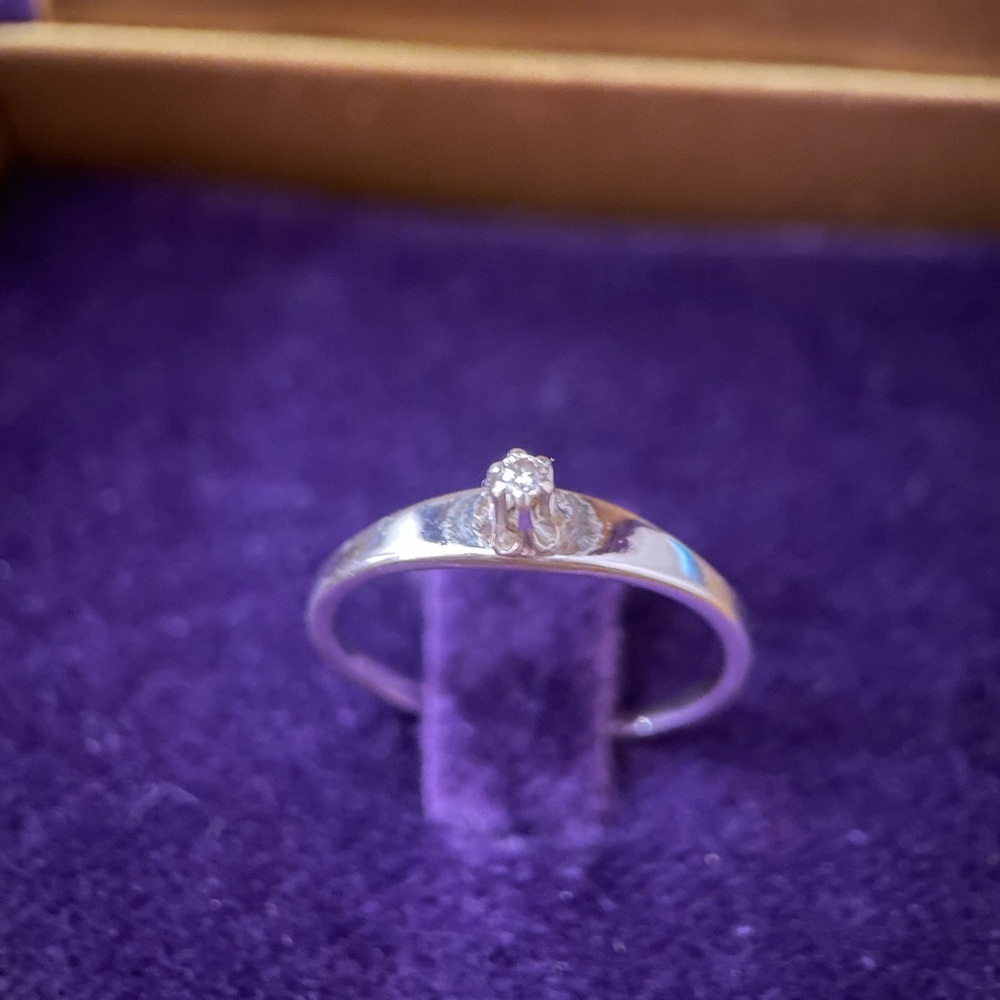 Antique Victorian 10k solid gold diamond buttercup solitaire engagement ring 6 - Picture 4 of 10